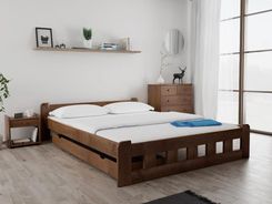 Łóżko Naomi podwyższone 160x200 cm dąb Ze stelażem listwowym rolowanym Materac Coco Maxi 19 POSNAO160DU11