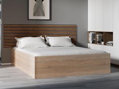 Łóżko BELLA 160x200 cm dąb sonoma Ze stelażem listwowym rolowanym Materac Somnia 17 POSBEL160SON5