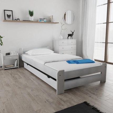 Łóżko Emily 120x200 cm białe Bez stelaża Materac Coco Maxi 19 POSEMI120BIL10 - zdjęcie 3