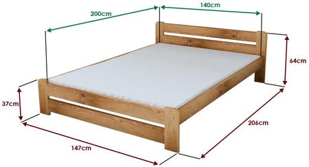 Łóżko Laura 140x200 cm olcha Ze stelażem listwowym elastycznym Materac Coco Maxi 19 POSLAU140OL12 - zdjęcie 2