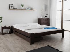 Łóżko ADA 160x200 cm orzech Ze stelażem listwowym elastycznym Materac Coco Maxi 19 POSADA160OR12