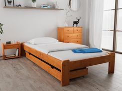 Łóżko ADA 80x200 cm olcha Ze stelażem listwowym rolowanym Materac Coco Maxi 19 POSADA80OL11