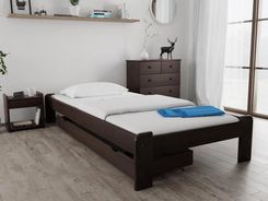 Łóżko ADA 80x200 cm orzech Ze stelażem listwowym rolowanym Materac Coco Maxi 19 POSADA80OR11
