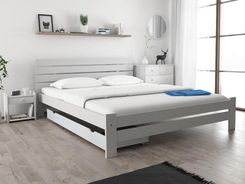 Łóżko PARIS podwyższone 180x200 cm białe Bez stelaża Materac Somnia 17 POSPAR180BIL2