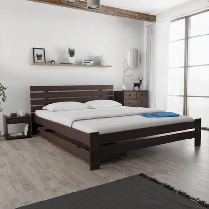 Łóżko PARIS podwyższone 180x200 cm orzech Ze stelażem listwowym rolowanym Materac Somnia 17 POSPAR180OR5 - zdjęcie 3