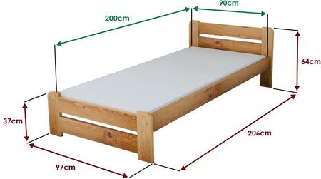 Łóżko Laura 90x200 cm olcha Ze stelażem listwowym rolowanym Materac Deluxe 10 POSLAU90OL6 - zdjęcie 2