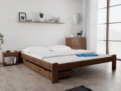 Łóżko ADA 180x200 cm dąb Ze stelażem listwowym elastycznym Materac Coco Maxi 19 POSADA180DU12