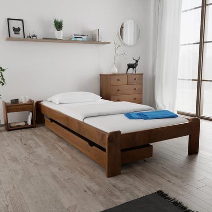 Łóżko ADA 80x200 cm dąb Ze stelażem listwowym rolowanym Materac Deluxe 10 POSADA80DU6 - zdjęcie 2