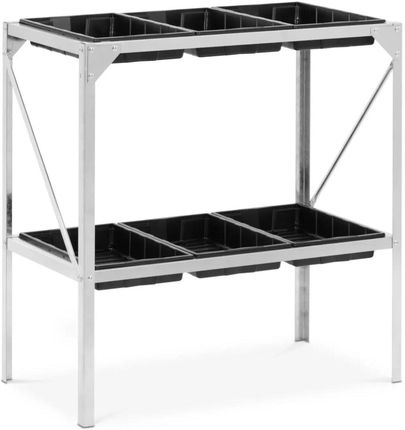 Uniprodo Stół Ogrodniczy Do Sadzenia Roślin 6 Tac Stalowy 77x44x77cm