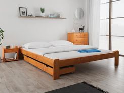 Łóżko ADA 180x200 cm olcha Ze stelażem listwowym rolowanym Materac Coco Maxi 19 POSADA180OL11