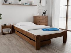 Łóżko ADA 80x200 cm dąb Ze stelażem listwowym rolowanym Materac Coco Maxi 19 POSADA80DU11