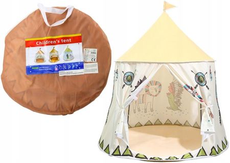 Lean Toys Namiot Indiański Tipi Dla Dzieci Beżowy 125Cm