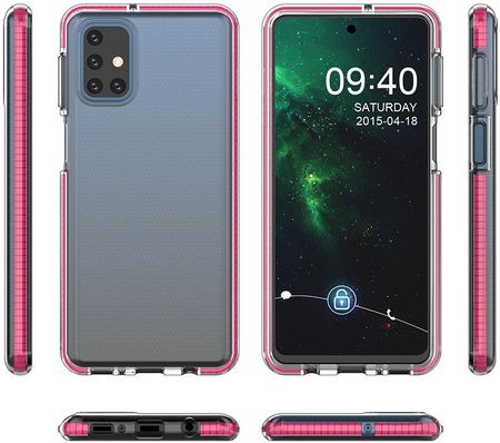 Hurtel Spring Case Pokrowiec Żelowe Etui Z Kolorową Ramką Do Samsung Galaxy M51 Jasnoniebieski