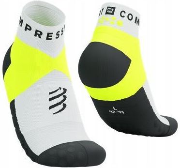 Compressport Skarpetki Do Biegania Ultra Trail Socks Low V2.0 White/Safe Yellow