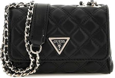 Borsa donna Guess Giully mini convertible flap a tracolla black B25GU129 QG874874 Piccola