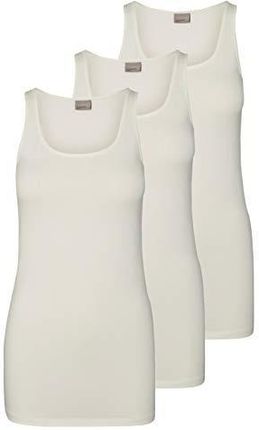 VERO MODA Damski VMMAXI My Soft Long Tank Top GA 3P, biały (3 x Snow White), XXL