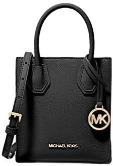 Michael Kors Torba przez ramię Mercer, bardzo mała, ze skóry ziarnistej, listonoszka, Czarny