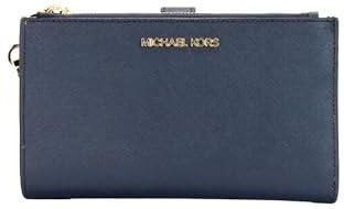 Michael Kors Jet Set Travel podwójny zamek Saffiano skórzana bransoletka (Lilac), Czarny