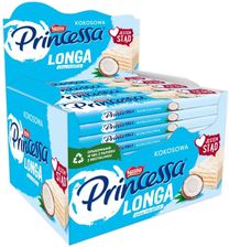 Zdjęcie Princessa Longa Wafel przekładany kremem kokosowym oblany białą polewą 40 g - Łosice