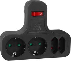 Zdjęcie Maclean Gniazdko Prądowe Poczwórne Z Wyłącznikiem Schuko Mce224 G/b CEN86074 - Krotoszyn