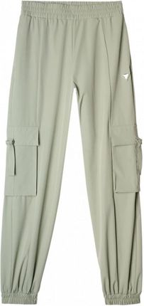 Damskie spodnie dresowe joggery Guess Aurlie Cargo Pants - zielone