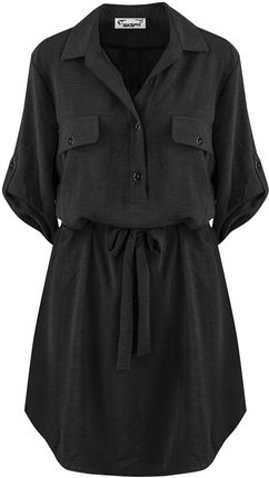 Sukienka szmizjerka basic tunika midi plus size MARIBEL