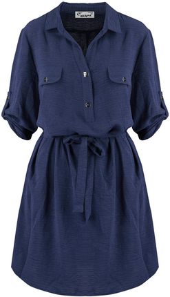 Sukienka szmizjerka basic tunika midi plus size MARIBEL