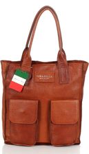 VERA PELLE Torebka skórzana shopper bag włoska
