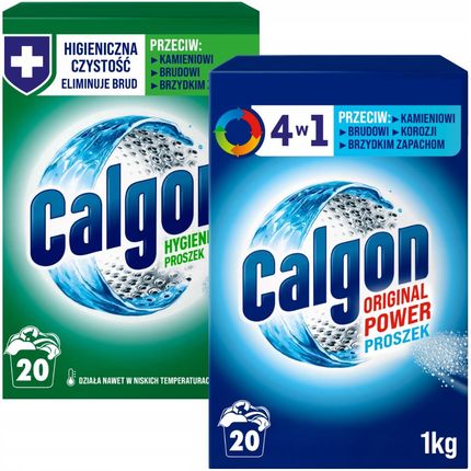 Calgon Zestaw Proszek 3w1 1kg + Hygiene+ 1kg