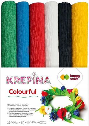 Happy Color Krepina Florystyczna 25X100Cm Mix Colorful - zdjęcie 3