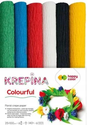 Happy Color Krepina Florystyczna 25X100Cm Mix Colorful