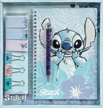 Kids Euroswan Notatnik Kołonotatnik Pamiętnik Stich Długopis Znaczniki Klipsy Stitch