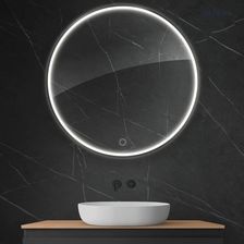 Oltens NORDLIS Lustro 100 cm okrągłe z oświetleniem LED i systemem Klarglas Czarny 64102300