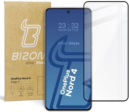 Bizon Szkło Hartowane Glass Edge 2 Do Oneplus Nord 4, Czarna Ramka