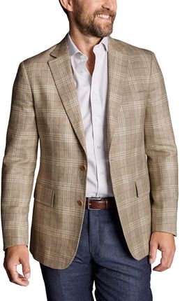Klasyczna marynarka w kratę z mieszanki wełny Charles Tyrwhitt British Luxury Check Jacket - Slim fit | 46 | Standardowe