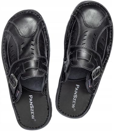 PanSzew SOLIDNE Klapki Męskie SKÓRZANE Buty ze Skóry Naturalnej 39-46 - zdjęcie 5