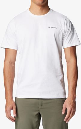 Koszulka z nadrukiem Columbia Explorers Canyon Back S/S Tee - white/torn moonscape