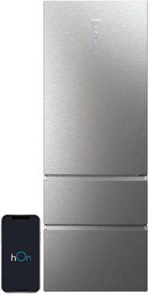 Lodówka Haier HTW7720DNMP Z Zamrażalnikiem Dolnym 200,6cm Inox