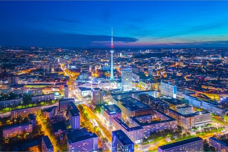 Doboxa Fototapeta Berlin Z Lotu Ptaka Nocą Vinyl 360X240