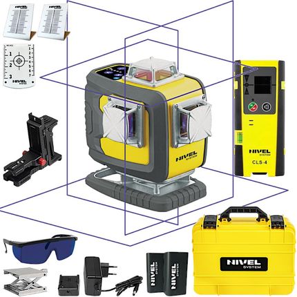 Laser 4-płaszczyznowy NIVEL SYSTEM CL4D-P (wiązka fioletowa), walizka + Czujnik CLS-4  - Autoryzowany Dystrybutor