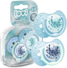 Zdjęcie Lovi Smoczek silikonowy dynamiczny  3-6 m 2 szt. Tie Dye Blue - Różan