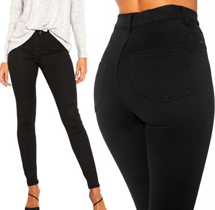 Damskie Spodnie Jeans Czarne Skinny wyszczuplające 38