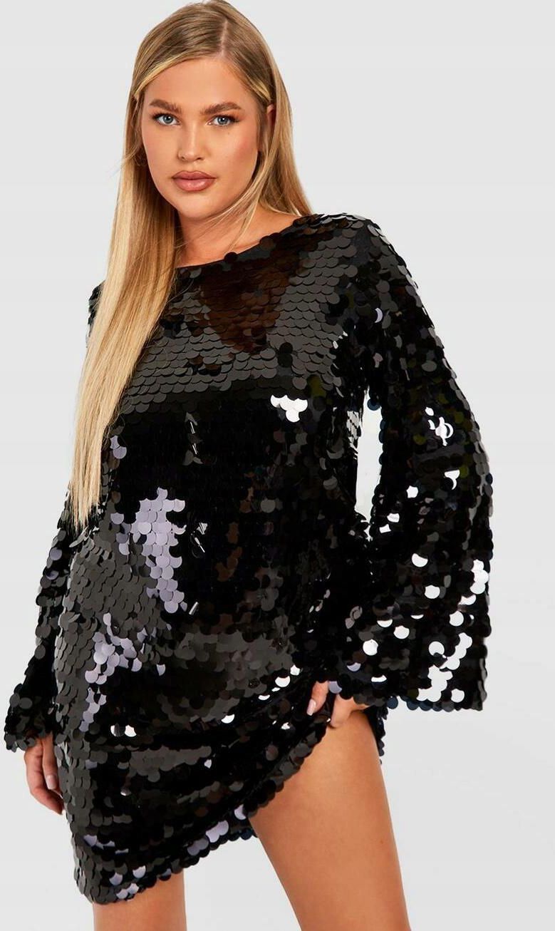 Boohoo Zdobiona Sukienka Cekiny Szerokie R kawy Ma a Czarna NM7 NG2 48 boohoo-zdobiona-sukienka-cekiny-szerokie-r-kawy-ma-a-czarna-nm7-ng2-48