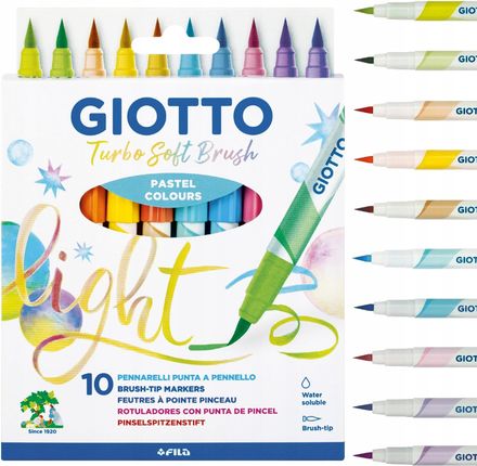 Giotto Pisaki Pędzelkowe Turbo Soft Brush 10 Kol Pastelowe 426900