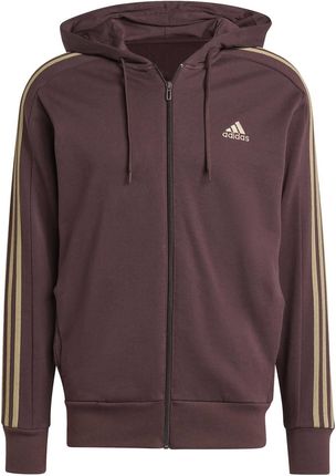 Bluza z kapturem męska adidas ESSENTIALS 3-STRIPES brązowa IX0175