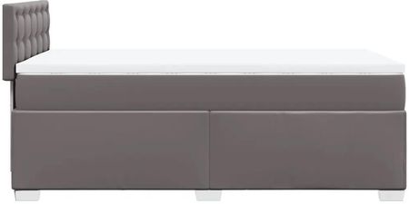 vidaXL Łóżko Kontynentalne Z Materacem Szare Ekoskóra 80X200 Cm 3286098 - zdjęcie 2