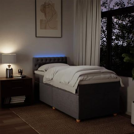 vidaXL Łóżko Kontynentalne Z Materacem Taupe Tkanina 90X190 Cm 3288846 - zdjęcie 2