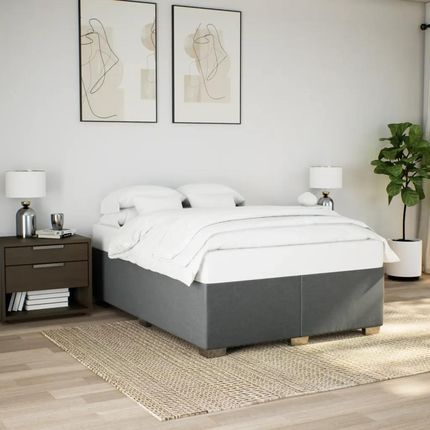 vidaXL Łóżko Kontynentalne Z Materacem Ciemnoszara Tkanina 140X200 Cm 3285138 - zdjęcie 3