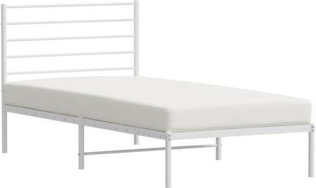 vidaXL Metalowa Rama Łóżka Z Wezgłowiem Biała 100X200 Cm 685911 - zdjęcie 2