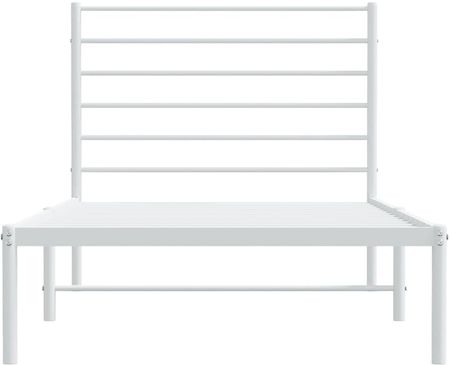 vidaXL Metalowa Rama Łóżka Z Wezgłowiem Biała 100X200 Cm 685911 - zdjęcie 3